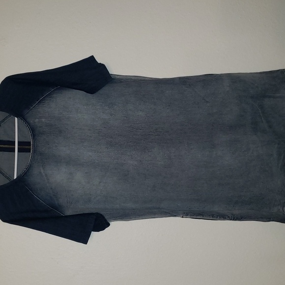 Harlowe & Graham Denim Color-blocked Summer Dress with Pockets - Picture 4 of 11